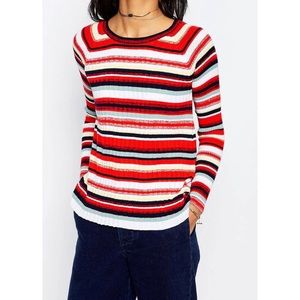 ASOS striped pleated multi color shirt sweater